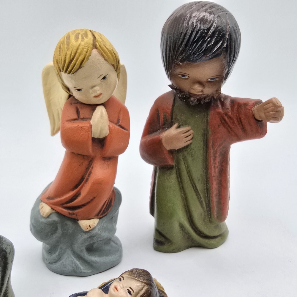 Vtg Nativity Set Ortigas Figures Red Clay Ceramic - Picture 4 of 12